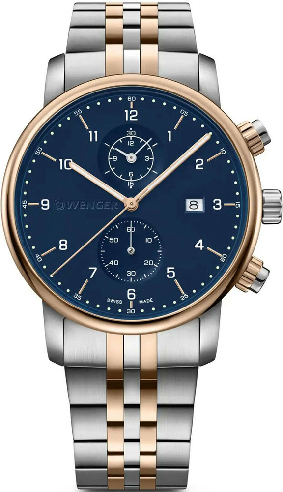 Wenger Ezüst-rózsaararny Színű Férfi karóra, Urban Classic Chrono 01.1743.126