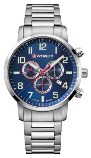 Wenger Ezüst Színű Férfi karóra, Attitude Chrono 01.1543.101