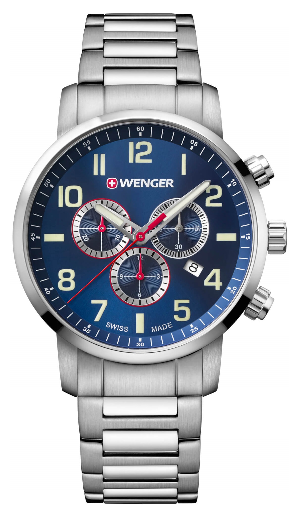Wenger Ezüst Színű Férfi karóra, Attitude Chrono 01.1543.101 1 Wenger Ezüst Színű Férfi karóra, Attitude Chrono 01.1543.101