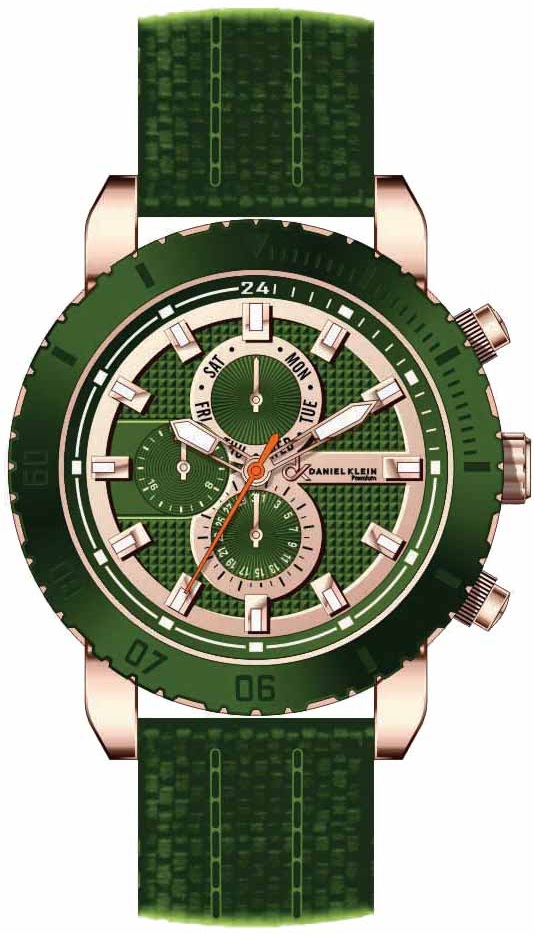 Daniel Klein Sötétzöld és barna Színű Férfi karóra, Premium DK10387-7 1 Daniel Klein Sötétzöld és barna Színű Férfi karóra, Premium DK10387-7