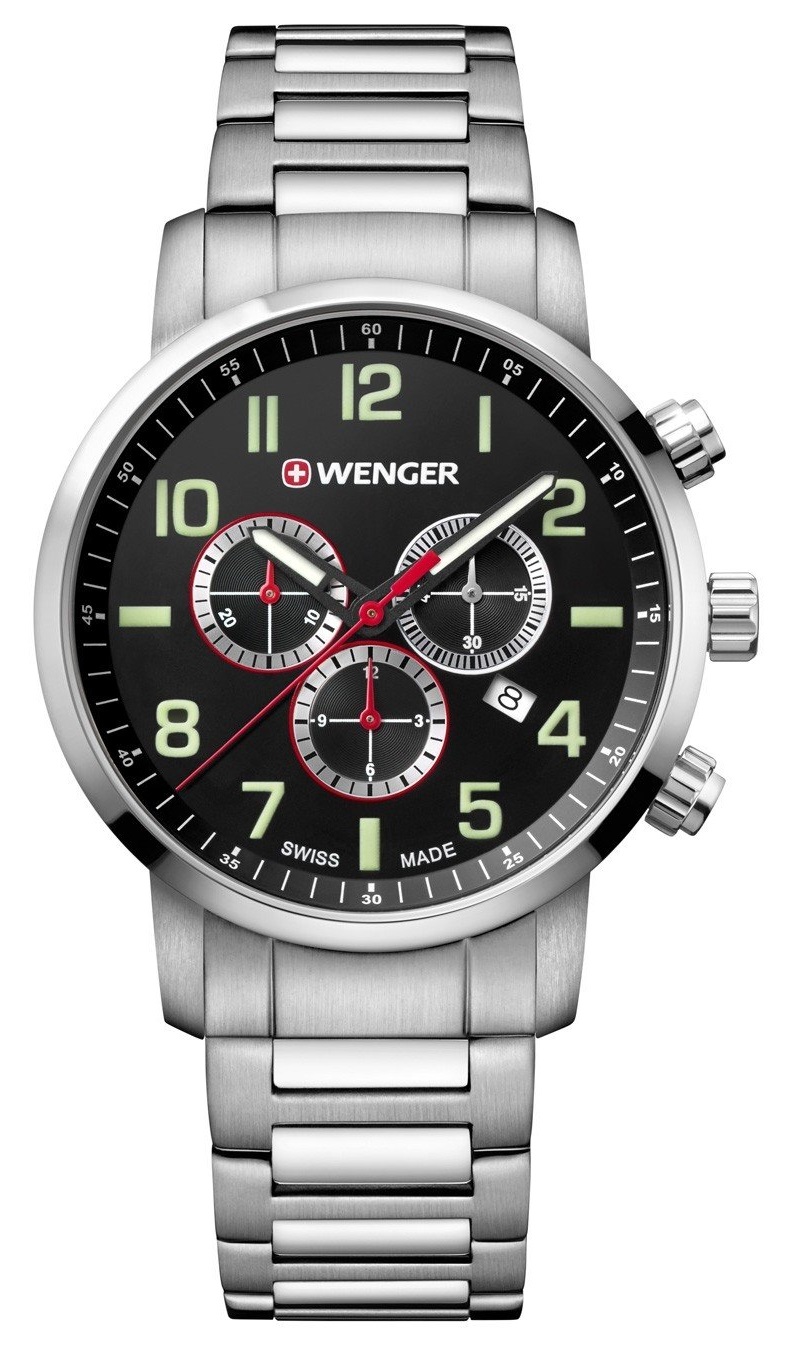 Wenger Ezüst Színű Férfi karóra, Attitude Chronograph 01.1543.102 1 Wenger Ezüst Színű Férfi karóra, Attitude Chronograph 01.1543.102