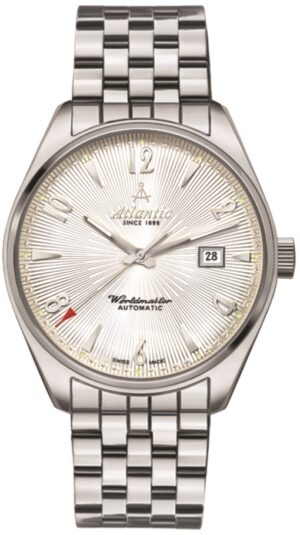 Atlantic Ezüst Színű Férfi karóra, Worldmaster Art-Déco Automatic Silver Steel 51752.41.25SM