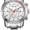 Rhythm Ezüst Színű Férfi karóra, Chronograph S1402S01