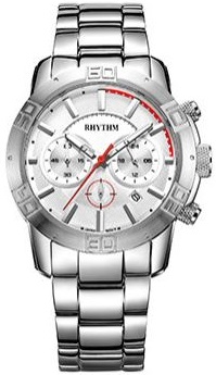 Rhythm Ezüst Színű Férfi karóra, Chronograph S1402S01