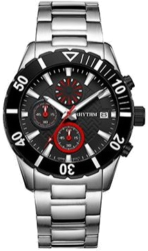 Rhythm Ezüst Színű Férfi karóra, Chronograph S1406S02