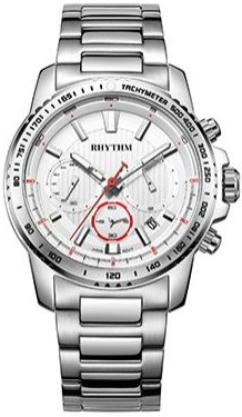 Rhythm Ezüst Színű Férfi karóra, Chronograph S1401S01