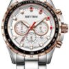 Rhythm Ezüst Színű Férfi karóra, Chronograph S1411S04