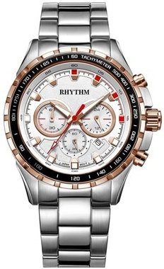 Rhythm Ezüst Színű Férfi karóra, Chronograph S1411S04