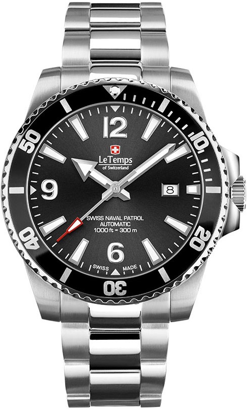 Le Temps Ezüst Színű Férfi karóra, SWISS NAVAL PATROL AUTOMATIC LT1045.01BS01