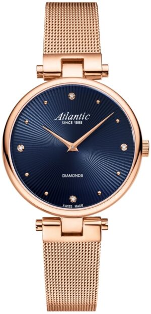 Atlantic Rózsaarany Színű Női karóra, Elegance Royal Diamonds Pattern Edition 29044.44.57MB