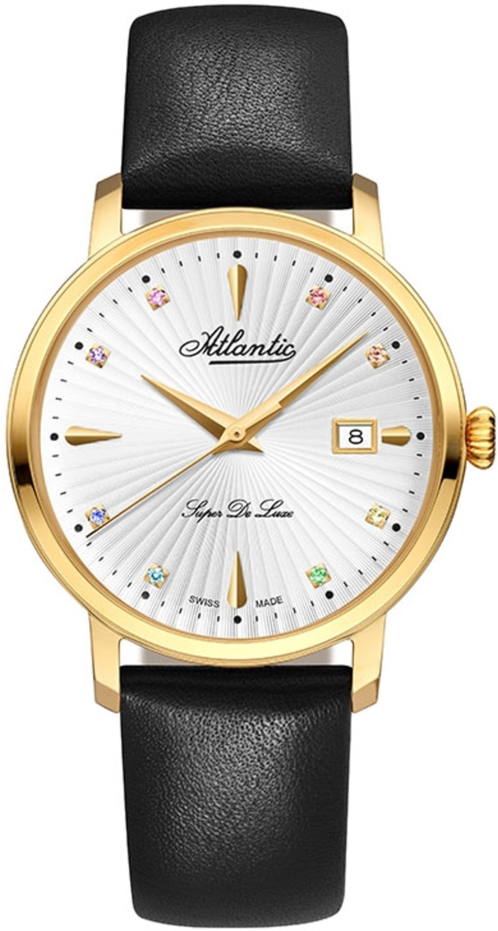 Atlantic Fekete Színű Női karóra, Super De Luxe Precious Stones 29355.45.29LBK 1 Atlantic Fekete Színű Női karóra, Super De Luxe Precious Stones 29355.45.29LBK