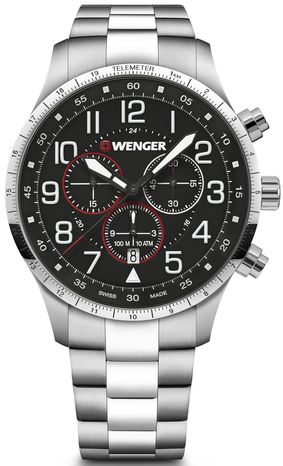 Wenger Ezüst Színű Férfi karóra, Attitude Chrono 01.1543.120