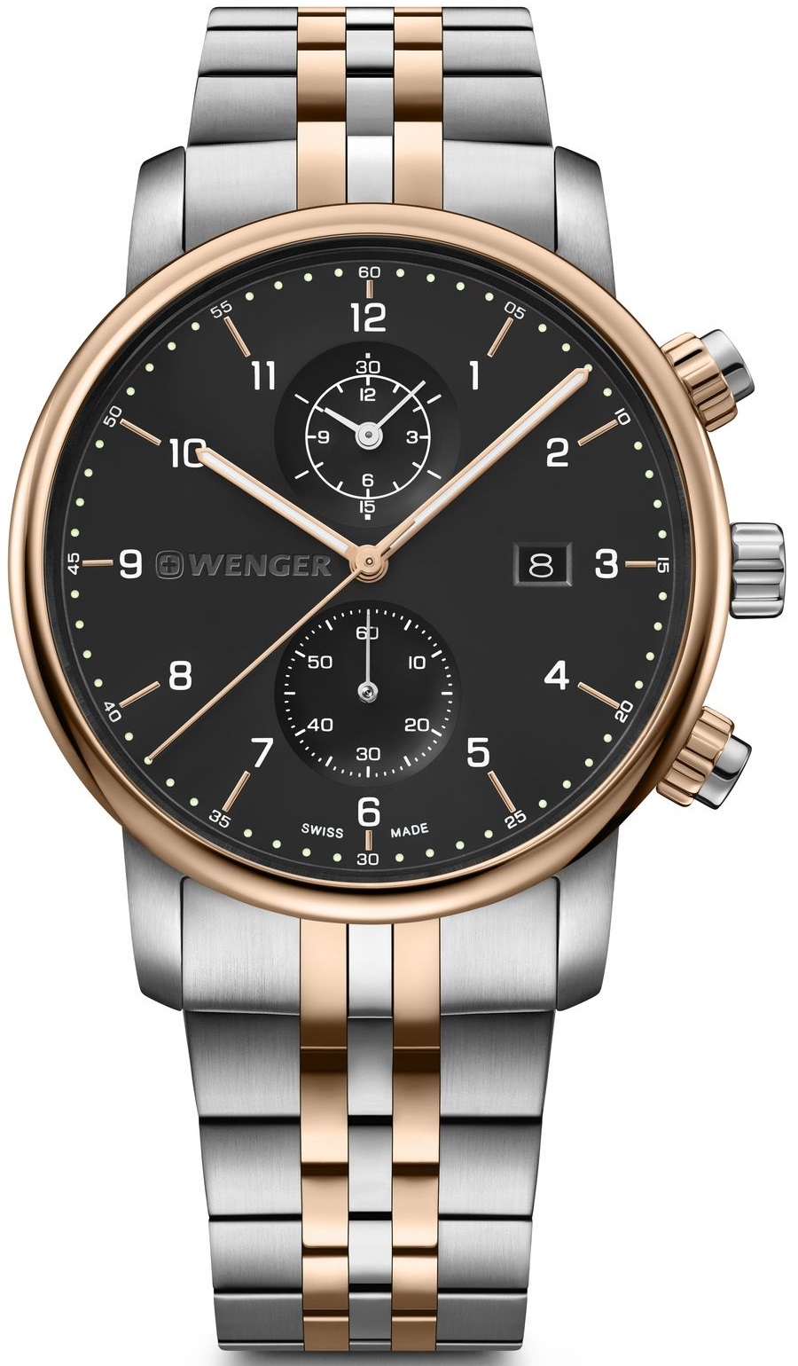 Wenger Ezüst-rózsaararny Színű Férfi karóra, Urban Classic Chrono 01.1743.129