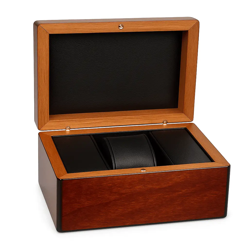 CherryWood Elegance – Prémium fa díszdoboz 1 Fa óra díszdoboz