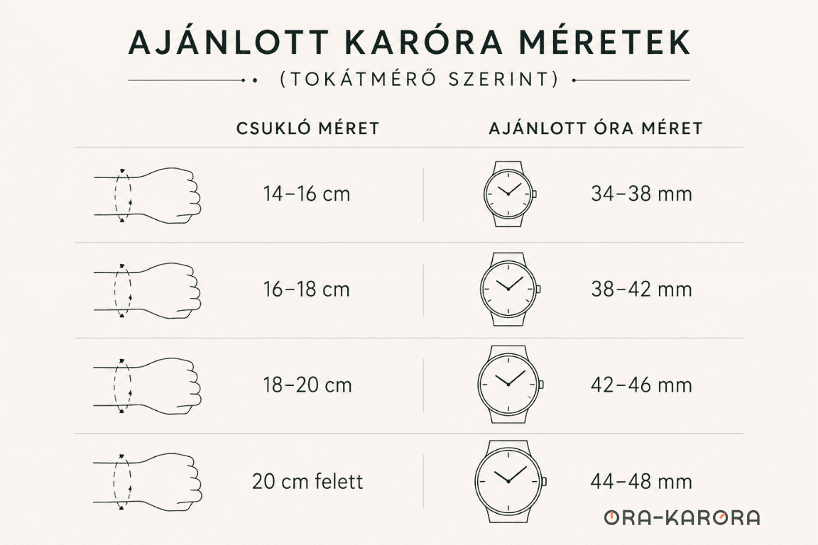 karora méret táblázat