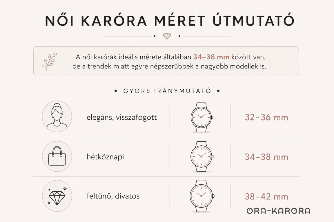 női karóra méret táblázat